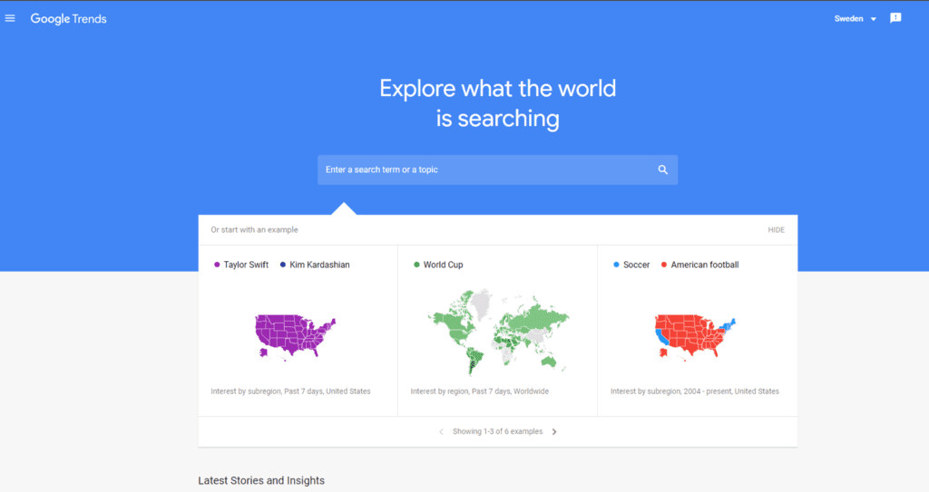 Google Trends - verktyg för att se hur populära nyckelord ändrar sig över tid
