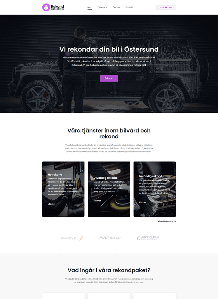 WordPress hemsida för Rekond Östersund